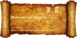 Mehrwerth Bence névjegykártya